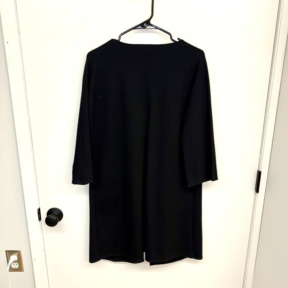 Joseph Ribkoff Size 10 Black Peep Hole Long Jacket Cardigan - Picture 6 of 6